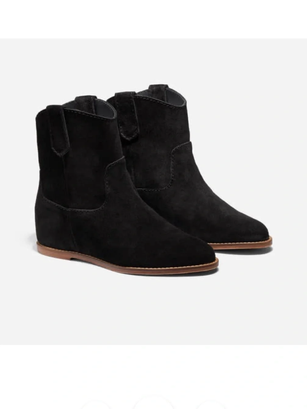 Nisolo Women's Black Suede Amaya Ankle Booties, size 7